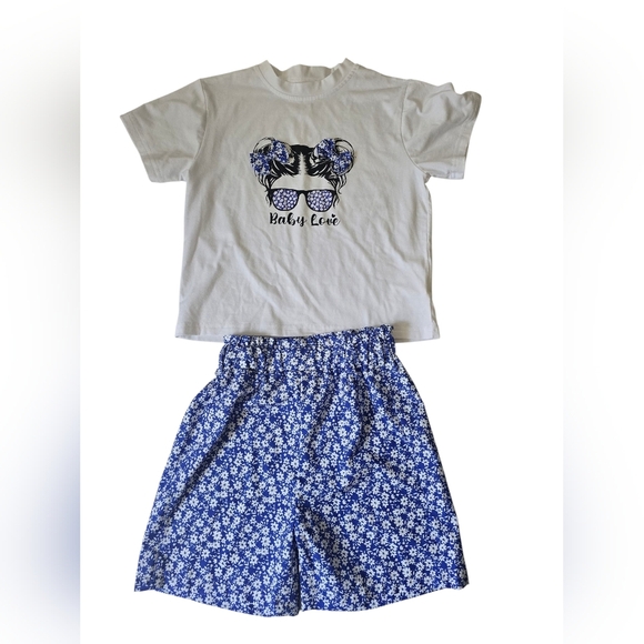 SHEIN Pants - Blue Floral Women's Shorts Sz 11Y